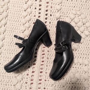 Clarks Double Strap Mary Jane Heels